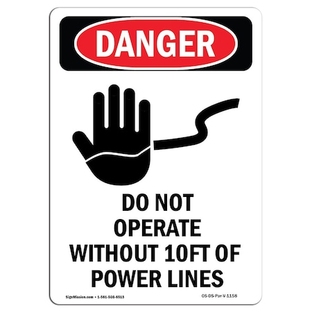 OSHA Danger Sign, Do Not Operate W/in, 5in X 3.5in Decal